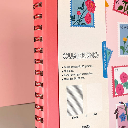 Cuaderno 20x21 Estampillas florales