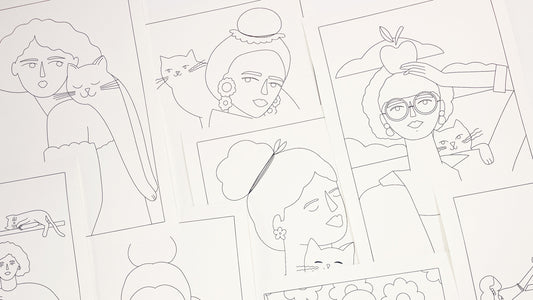 Cat Lady Set – Láminas para colorear