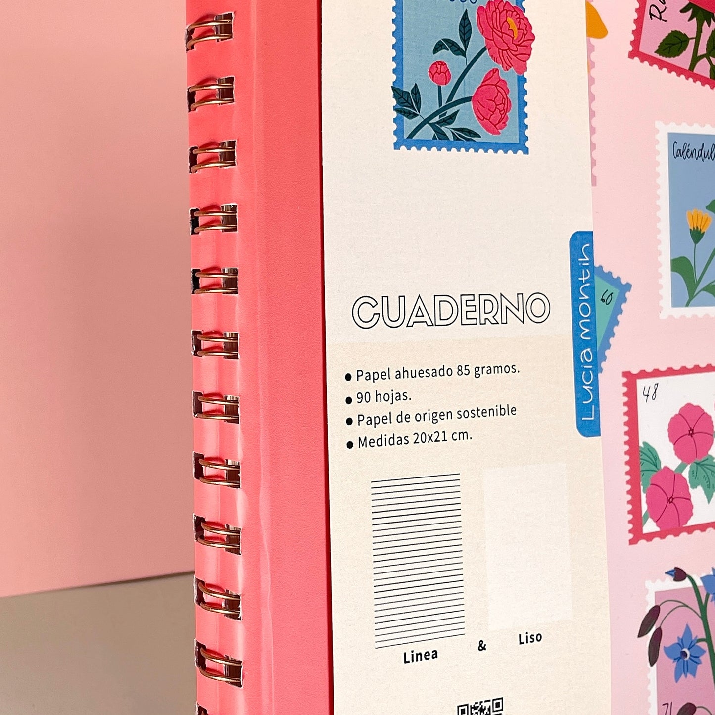 Cuaderno 20x21 Estampillas florales