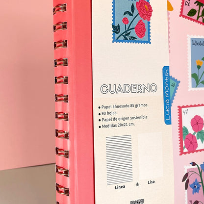 Cuaderno 20x21 Estampillas florales
