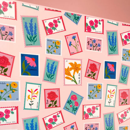 Cuaderno 20x21 Estampillas florales