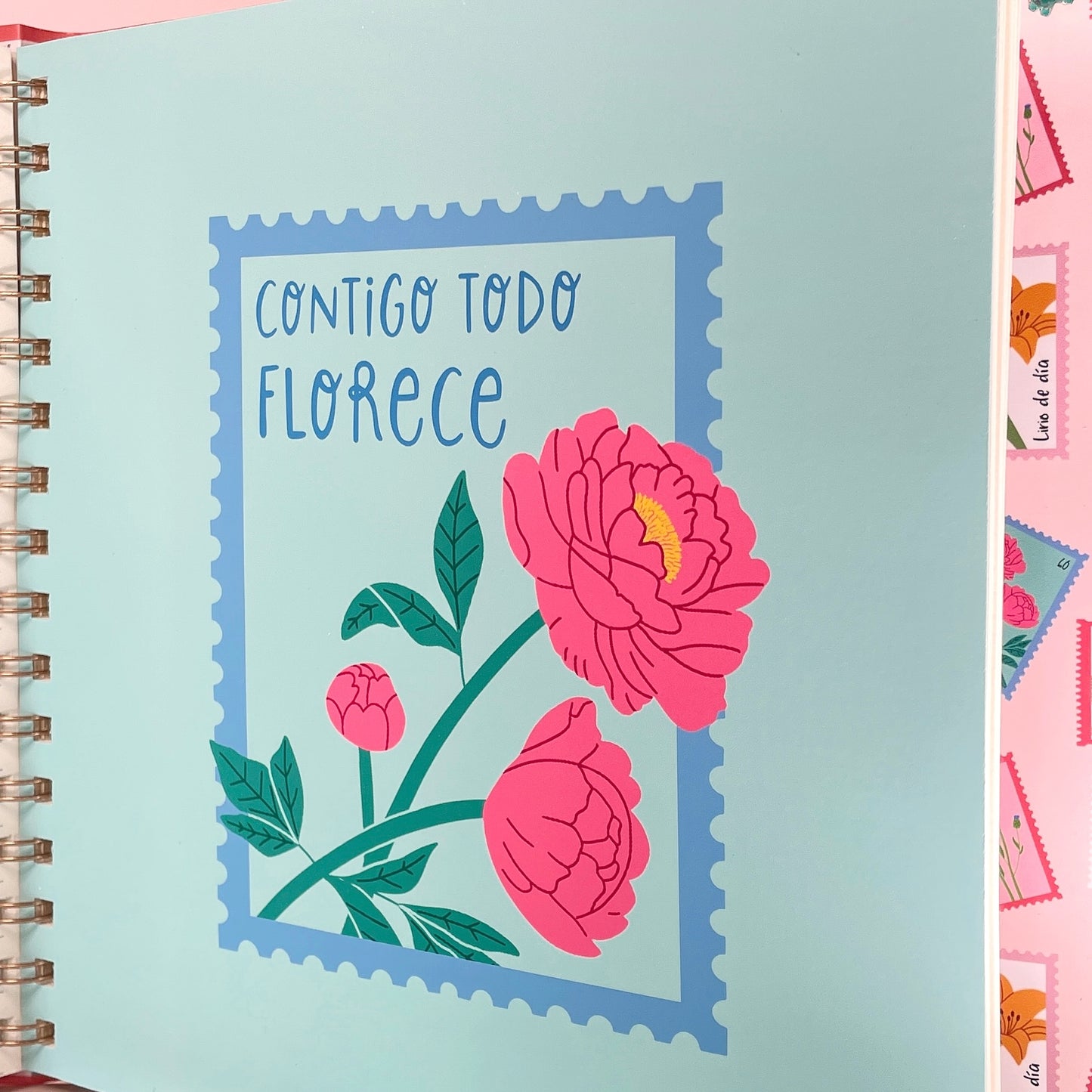 Cuaderno 20x21 Estampillas florales