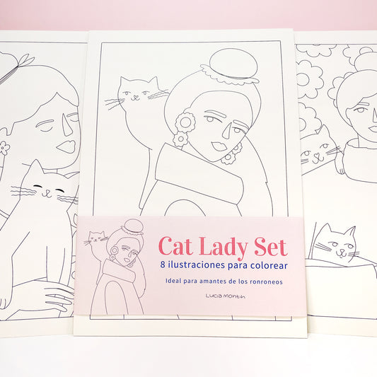 Cat Lady Set – Láminas para colorear