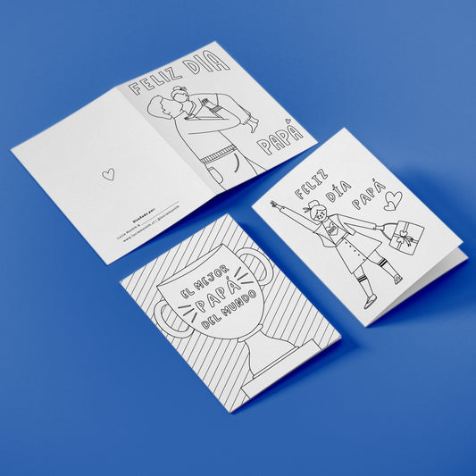 3 Tarjetas para Colorear – Día del Padre
