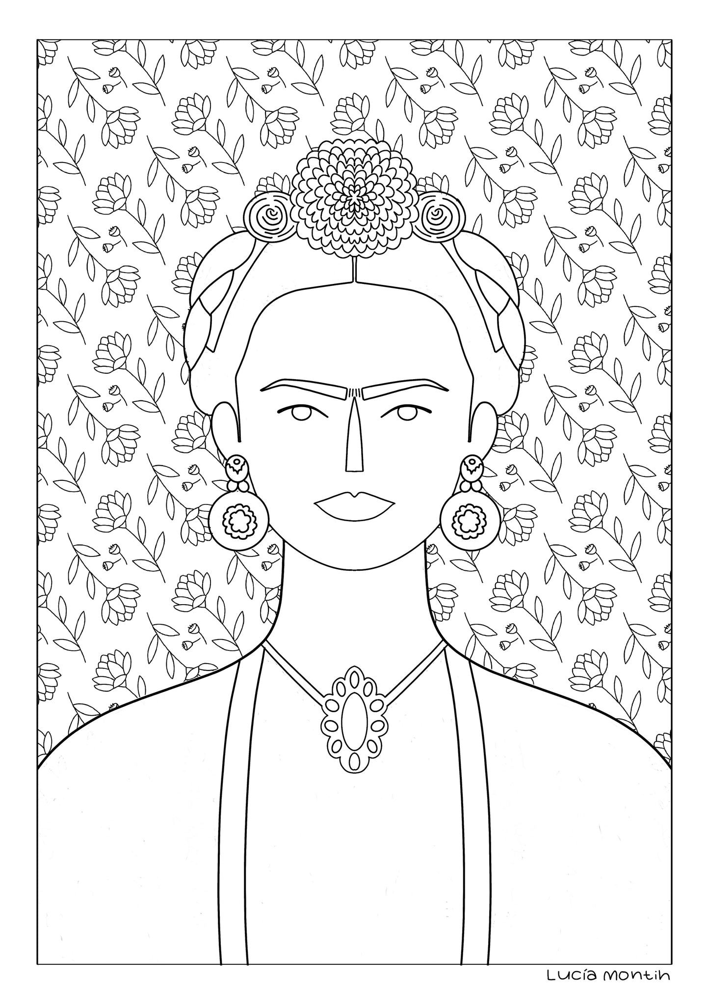 Frida Kahlo para colorear