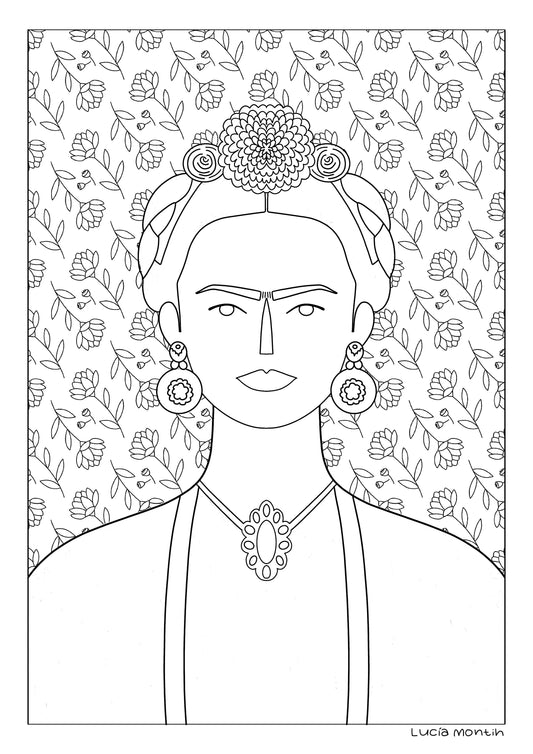 Frida Kahlo para colorear