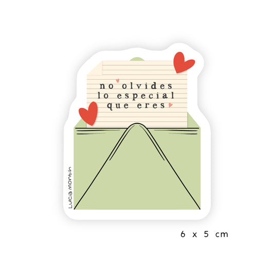Sticker de Vinilo - No olvides lo especial que eres