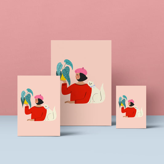 Art Print - Mi planta y mi gato