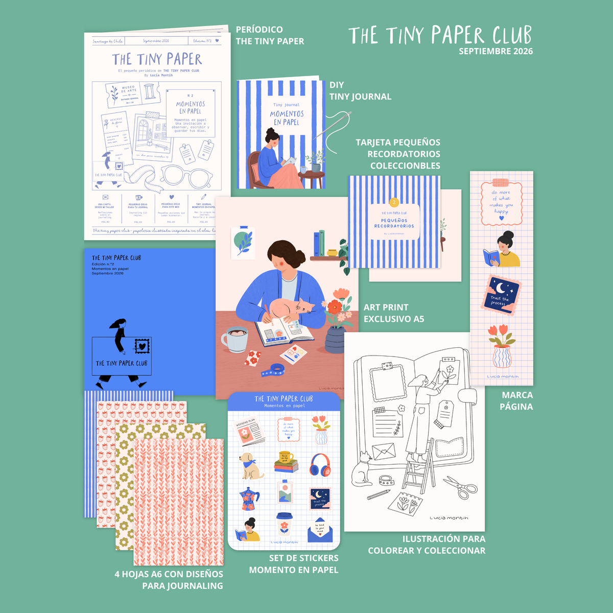 Contenido de la edición mensual vigente de The Tiny Paper Club