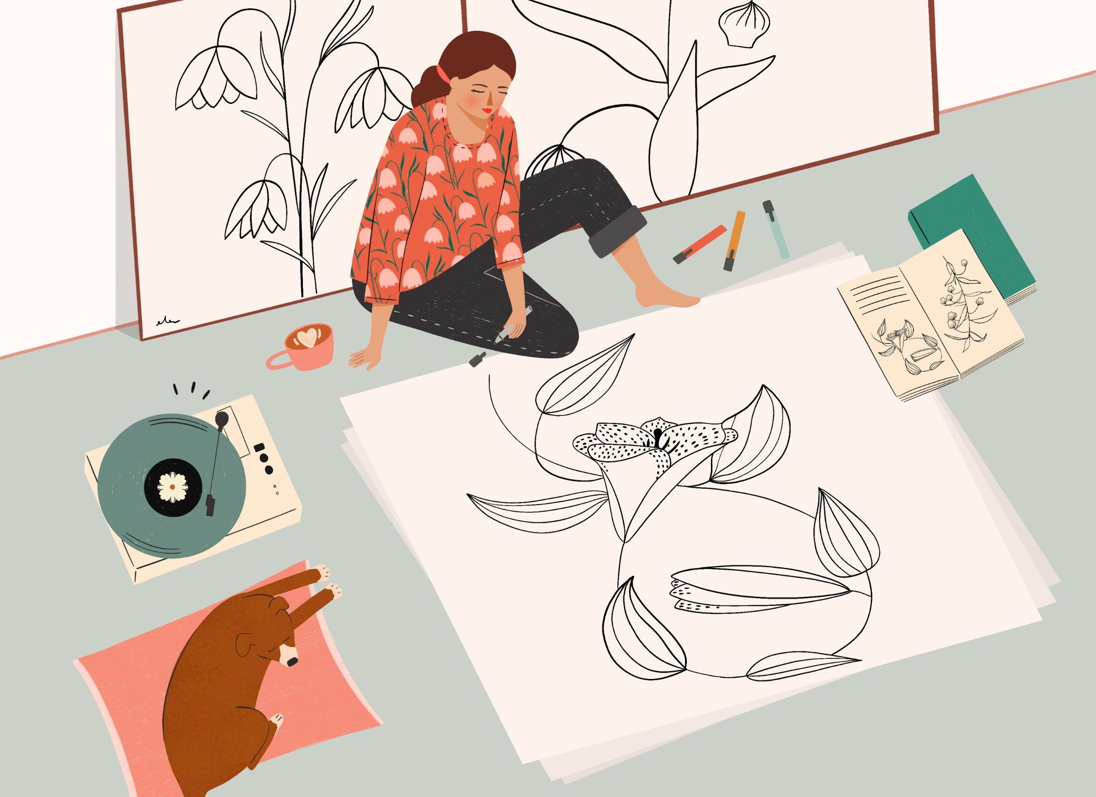 Papelería ilustrada para crear, colorear y disfrutar las pequeñas pausas